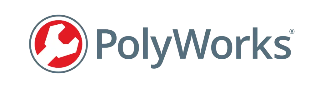 Logo with a red circular emblem on the left and light blue text on the right.