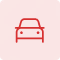 A solid red-orange background fills the frame.
