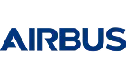 Blue Airbus logo on a dark background.