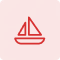 A solid red-orange square with a darker top-left corner.