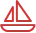Red triangle-shaped emblem with a small gray circle near its top.