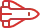 Red abstract icon on a black background.